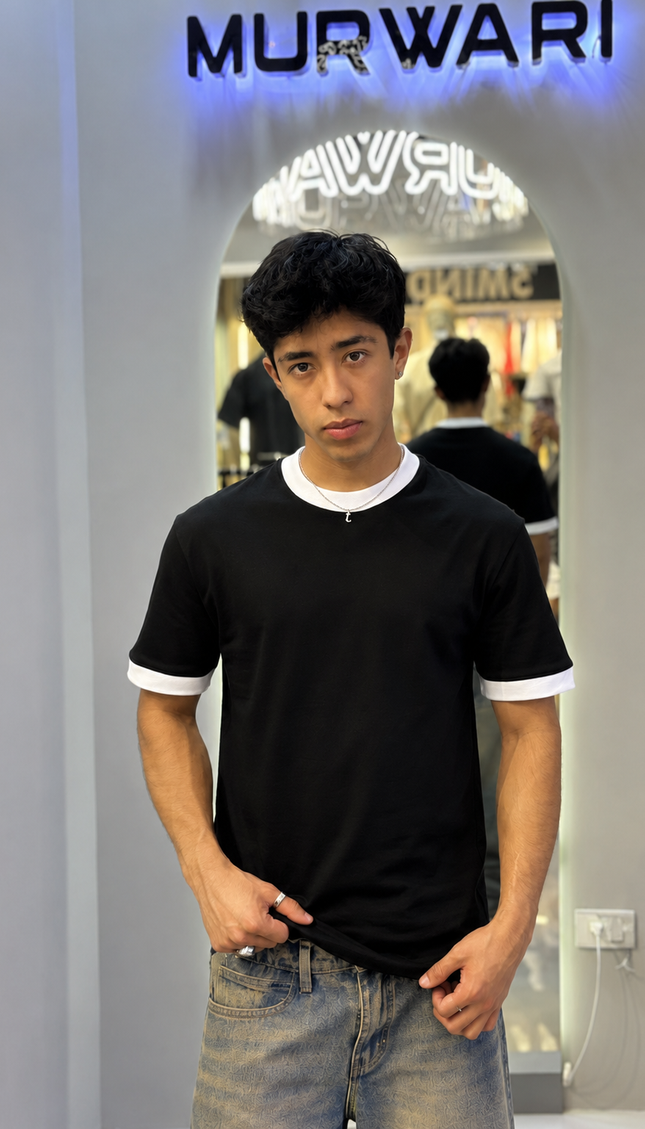 Baby Tee Negro / Blanco