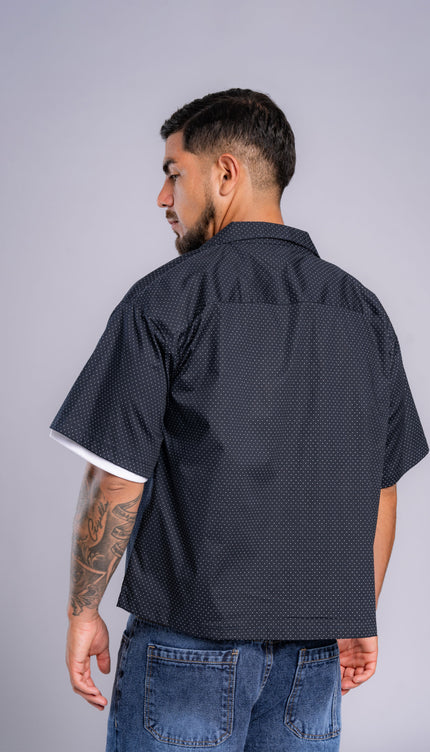 Camisa Boxy Fit Dot Azul