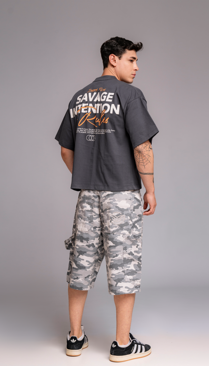 Polo Boxy Savage Plomo Escolar