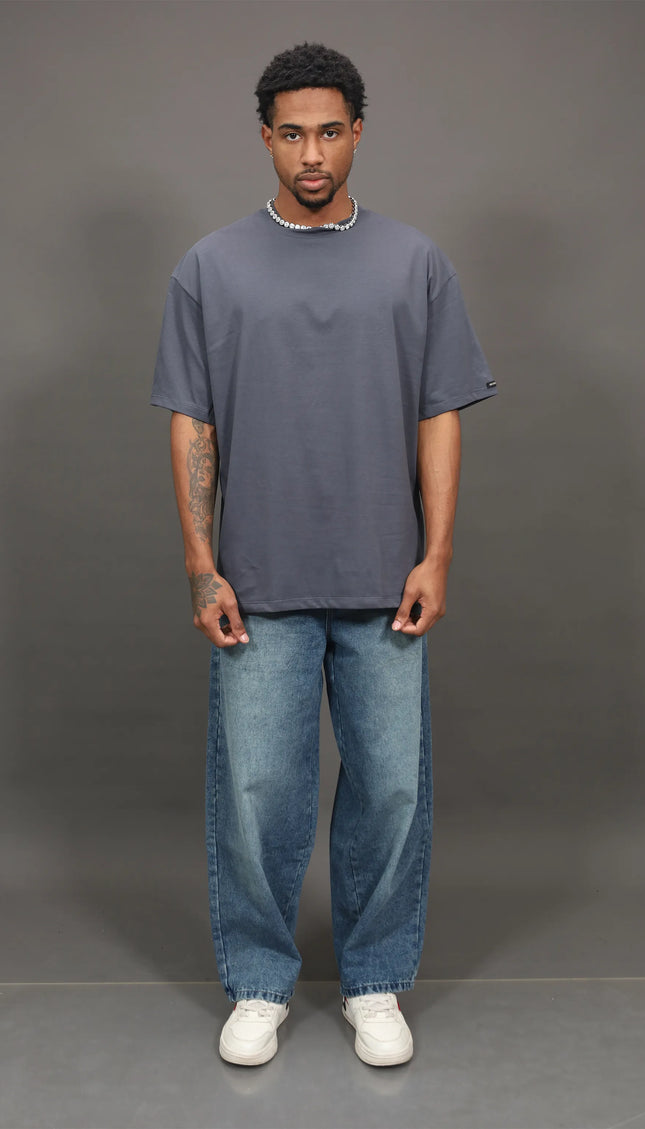 Básico Oversize Plomo escolar