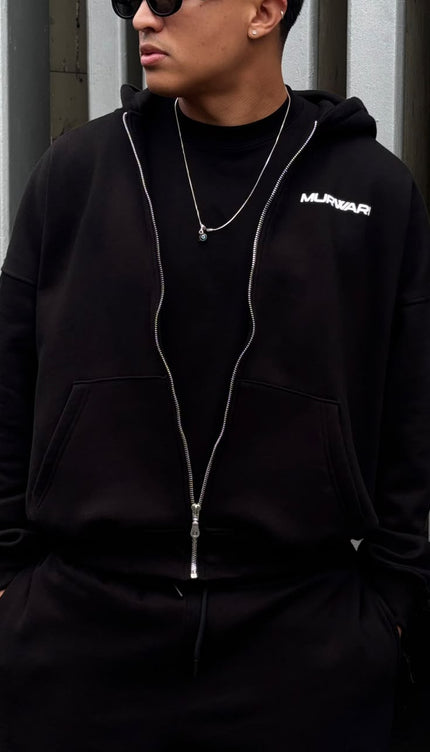 Hoodie Zip Murwari 3D Negro