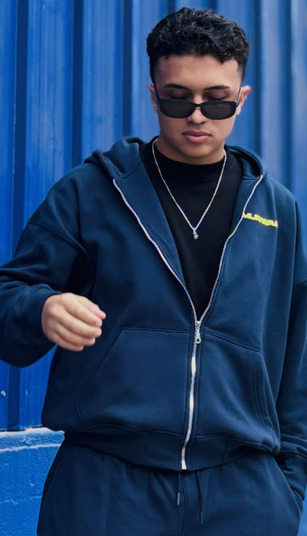 Hoodie Zip Murwari 3D Azul