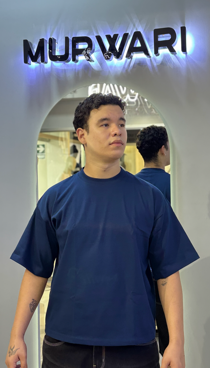Básico Boxy Fit Azul