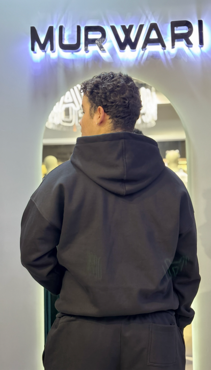 Hoodie Zip Básica Negro