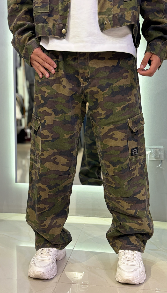 Pantalón Cargo Camuflaje Verde Militar