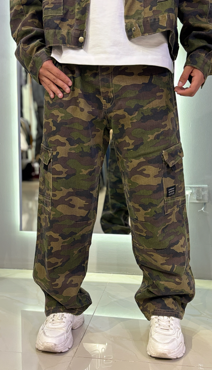 Pantalón Cargo Camuflaje Verde Militar