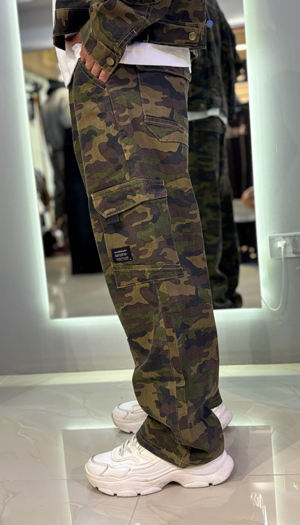 Pantalón Cargo Camuflaje Verde Militar