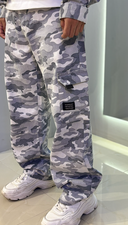 Pantalón Cargo Camuflaje Plomo