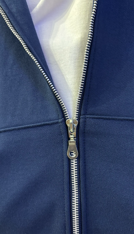 Hoodie Three Thread Pedreria Azul