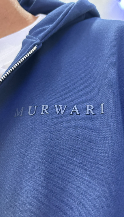 Hoodie Three Thread Pedreria Azul