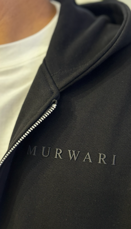 Hoodie Three Thread Pedreria Negro