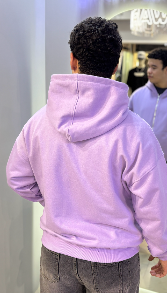 Hoodie Zip Básica Lila