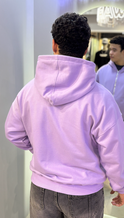 Hoodie Zip Básica Lila