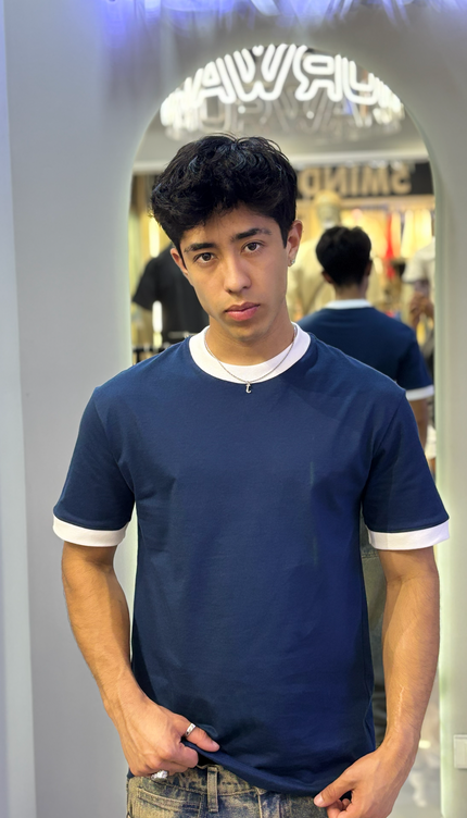 Baby Tee Azul / Blanco