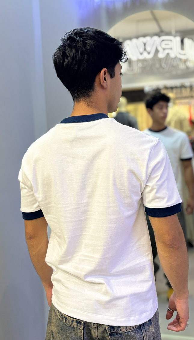 Baby Tee Blanco / Azul